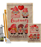 Valentine's Gnome Greeters - Valentines Spring Vertical Impressions Decorative Flags HG120034 Made In USA