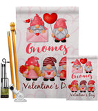 Valentine's Gnome Greeters - Valentines Spring Vertical Impressions Decorative Flags HG120034 Made In USA