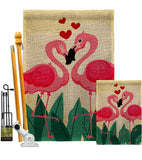 True Love Flamingo - Valentines Spring Vertical Impressions Decorative Flags HG190016 Made In USA