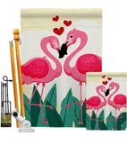 True Love Flamingo - Valentines Spring Vertical Impressions Decorative Flags HG190016 Made In USA