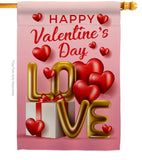 Love Day - Valentines Spring Vertical Impressions Decorative Flags HG120032 Made In USA