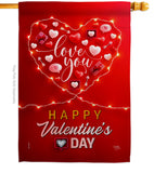 Light Of Love - Valentines Spring Vertical Impressions Decorative Flags HG120033 Made In USA