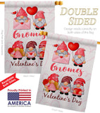 Valentine's Gnome Greeters - Valentines Spring Vertical Impressions Decorative Flags HG120034 Made In USA