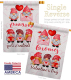 Valentine's Gnome Greeters - Valentines Spring Vertical Impressions Decorative Flags HG120034 Made In USA