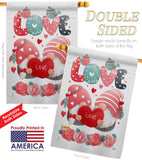 Sweet Couple Gnome - Valentines Spring Vertical Impressions Decorative Flags HG120046 Made In USA