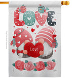 Sweet Couple Gnome - Valentines Spring Vertical Impressions Decorative Flags HG120046 Made In USA