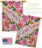 With Love - Valentines Spring Vertical Impressions Decorative Flags HG120048 Made In USA