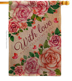 With Love - Valentines Spring Vertical Impressions Decorative Flags HG120048 Made In USA