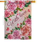 With Love - Valentines Spring Vertical Impressions Decorative Flags HG120048 Made In USA