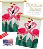 True Love Flamingo - Valentines Spring Vertical Impressions Decorative Flags HG190016 Made In USA