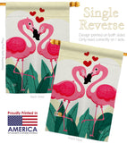 True Love Flamingo - Valentines Spring Vertical Impressions Decorative Flags HG190016 Made In USA