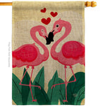 True Love Flamingo - Valentines Spring Vertical Impressions Decorative Flags HG190016 Made In USA