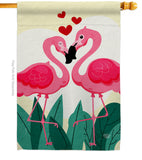 True Love Flamingo - Valentines Spring Vertical Impressions Decorative Flags HG190016 Made In USA
