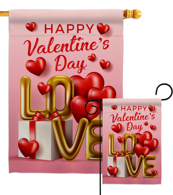 Love Day - Valentines Spring Vertical Impressions Decorative Flags HG120032 Made In USA