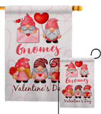 Valentine's Gnome Greeters - Valentines Spring Vertical Impressions Decorative Flags HG120034 Made In USA