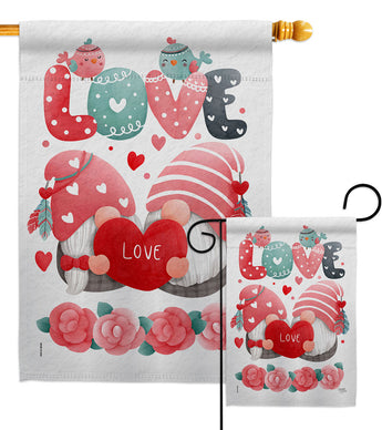 Sweet Couple Gnome - Valentines Spring Vertical Impressions Decorative Flags HG120046 Made In USA