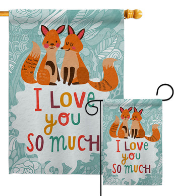 Love You Much - Valentines Spring Vertical Impressions Decorative Flags HG130336 Made In USA