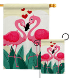 True Love Flamingo - Valentines Spring Vertical Impressions Decorative Flags HG190016 Made In USA