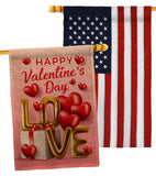 Love Day - Valentines Spring Vertical Impressions Decorative Flags HG120032 Made In USA