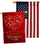 Light Of Love - Valentines Spring Vertical Impressions Decorative Flags HG120033 Made In USA