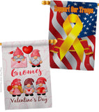 Valentine's Gnome Greeters - Valentines Spring Vertical Impressions Decorative Flags HG120034 Made In USA