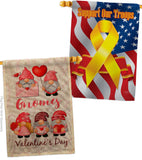 Valentine's Gnome Greeters - Valentines Spring Vertical Impressions Decorative Flags HG120034 Made In USA