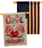 Sweet Couple Gnome - Valentines Spring Vertical Impressions Decorative Flags HG120046 Made In USA