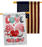 Sweet Couple Gnome - Valentines Spring Vertical Impressions Decorative Flags HG120046 Made In USA