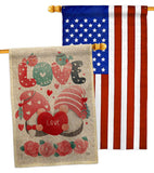 Sweet Couple Gnome - Valentines Spring Vertical Impressions Decorative Flags HG120046 Made In USA