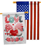 Sweet Couple Gnome - Valentines Spring Vertical Impressions Decorative Flags HG120046 Made In USA