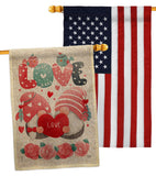 Sweet Couple Gnome - Valentines Spring Vertical Impressions Decorative Flags HG120046 Made In USA