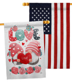 Sweet Couple Gnome - Valentines Spring Vertical Impressions Decorative Flags HG120046 Made In USA