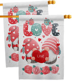 Sweet Couple Gnome - Valentines Spring Vertical Impressions Decorative Flags HG120046 Made In USA