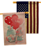 My Love Gnome - Valentines Spring Vertical Impressions Decorative Flags HG120047 Made In USA