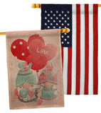 My Love Gnome - Valentines Spring Vertical Impressions Decorative Flags HG120047 Made In USA