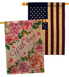 With Love - Valentines Spring Vertical Impressions Decorative Flags HG120048 Made In USA