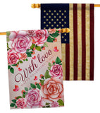 With Love - Valentines Spring Vertical Impressions Decorative Flags HG120048 Made In USA