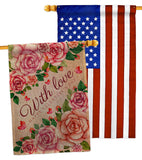 With Love - Valentines Spring Vertical Impressions Decorative Flags HG120048 Made In USA