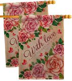 With Love - Valentines Spring Vertical Impressions Decorative Flags HG120048 Made In USA