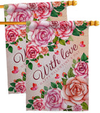 With Love - Valentines Spring Vertical Impressions Decorative Flags HG120048 Made In USA