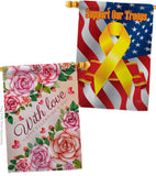 With Love - Valentines Spring Vertical Impressions Decorative Flags HG120048 Made In USA