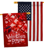 Valentine's Gifts - Valentines Spring Vertical Impressions Decorative Flags HG130307 Made In USA