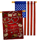 My Sweet Valentines - Valentines Spring Vertical Impressions Decorative Flags HG190056 Made In USA