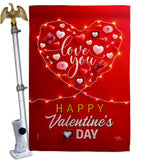 Light Of Love - Valentines Spring Vertical Impressions Decorative Flags HG120033 Made In USA