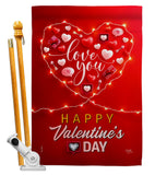 Light Of Love - Valentines Spring Vertical Impressions Decorative Flags HG120033 Made In USA