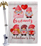 Valentine's Gnome Greeters - Valentines Spring Vertical Impressions Decorative Flags HG120034 Made In USA