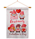 Valentine's Gnome Greeters - Valentines Spring Vertical Impressions Decorative Flags HG120034 Made In USA