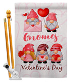 Valentine's Gnome Greeters - Valentines Spring Vertical Impressions Decorative Flags HG120034 Made In USA