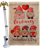 Valentine's Gnome Greeters - Valentines Spring Vertical Impressions Decorative Flags HG120034 Made In USA