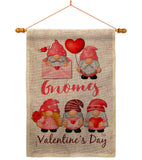 Valentine's Gnome Greeters - Valentines Spring Vertical Impressions Decorative Flags HG120034 Made In USA